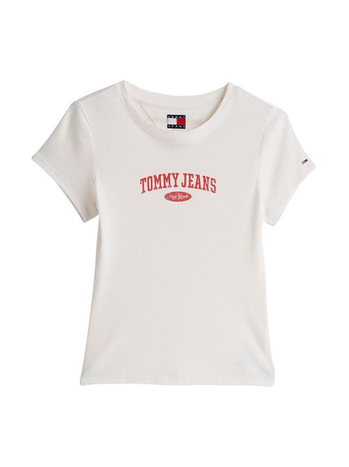 T-shirt bianco sporco in cotone Tommy Jeans | DW0DW19435YBH